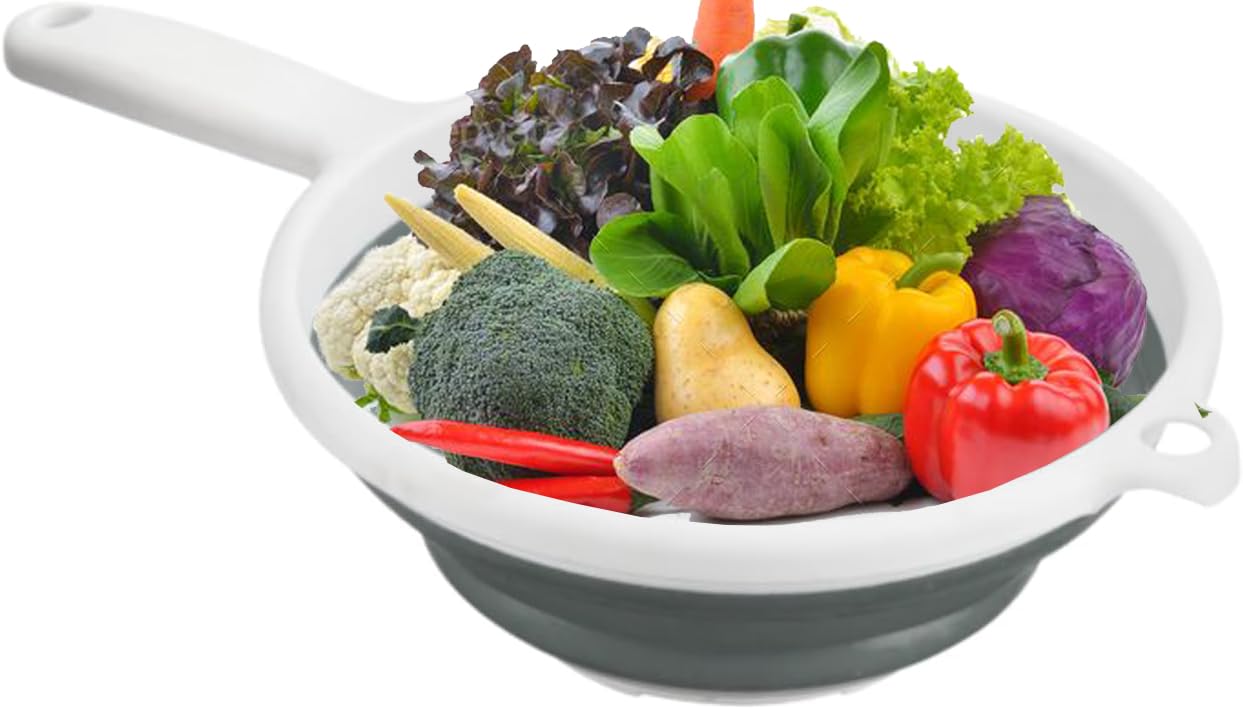 Amazon.co.jp: 折りたたみ式ザル 取っ手付き 省スペース 高耐久